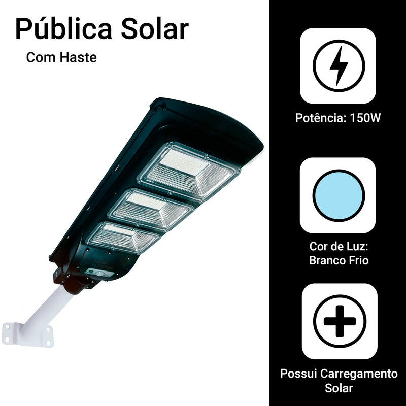 Luminária Solar Pública de Rua  - Led 150w