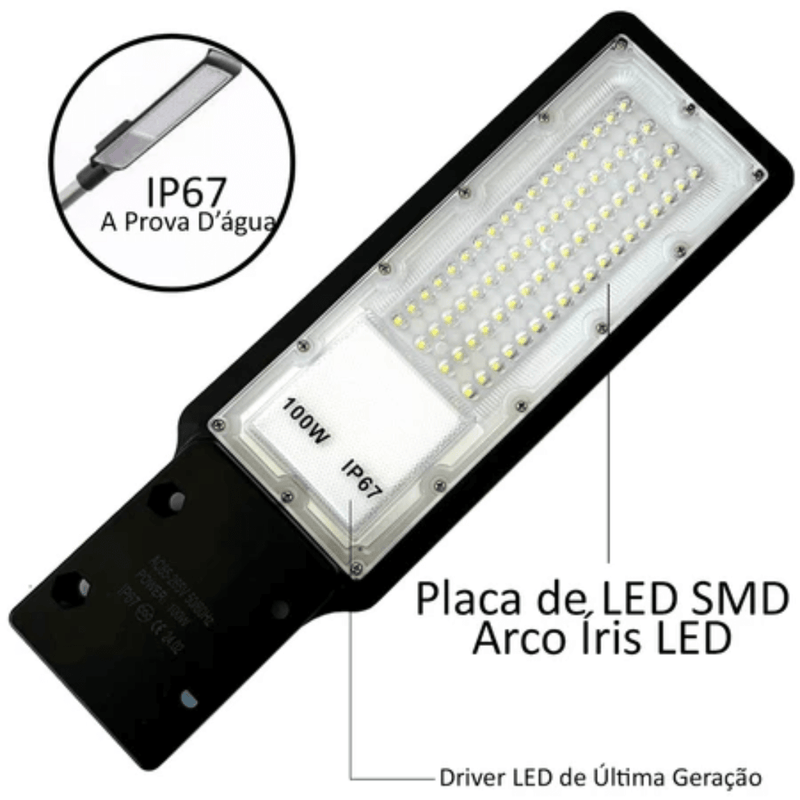 Luminária Pública Led 300w Poste Smd Branco Frio Ip67