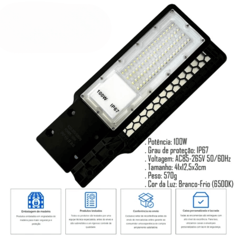 Luminária Pública Led  400W Poste Smd Branco Frio Ip67